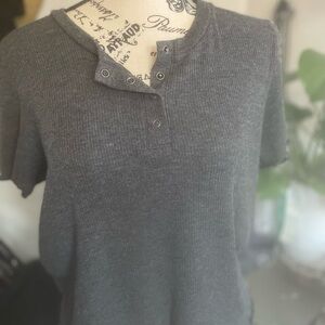 American Eagle Outfitters Charcoal Henley